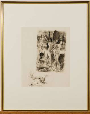 Paul-Emile Bécat, 1885-1960, Konvolut aus 2 Radierungen auf Japan-Bütten, Le pied Fourchu,1/10, Leblanc, Baniyan Paris 1959, Blatt je 28x23 cm, PP, ...