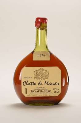 1 Flasche 1979 Domaine Clotte de Manon Bas -Armagnac, ca. 42 % Vol., ca. 70 cl, Abstandzwischen Korken und Armagnac: ca. 5,3 cm, Etikett in gutem ...