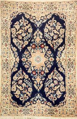 Nain fein, Persien, ca. 20 Jahre, Korkwollemit Seide, ca. 148 x 99 cm, EHZ: 2