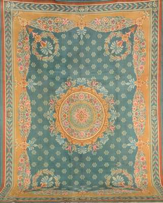 Aubosson alt, Europa, ca. 60 Jahre, Wolle auf Baumwolle, ca. 352 x 251 cm, EHZ: 3