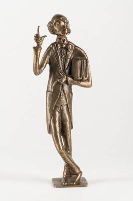 Monogrammist KL, Lehrer Lämpel, Bronzeskulptur, monogr. KL, dat. 75, H. ca. 29cm