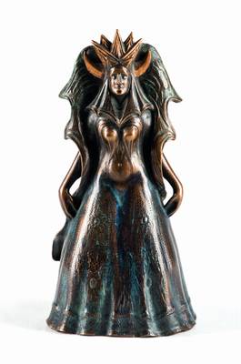 Ernst Fuchs, 1930-2015, Königin der Nacht, Bronzeskulptur, sign., num. 189/7500, ca. 15,5x9 cm