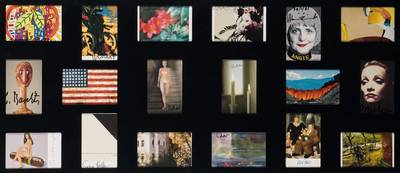 18 signierte Kunstpostkarten, Karten von Baselitz, Lüpertz, Jasper Johns, Allen Johnes,H.A. Schult "Angie", Botero, Gottfried Helnwein, ...