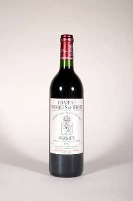 12 Flaschen 1992 Chateau Marquis de Terme, Margaux, Grand Cru Classé, je ca. 75 cl, 12% Vol., Füllstände: je ca. into neck, unverkostet, gute ...