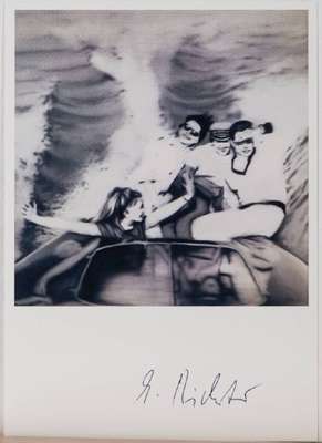 Gerhard Richter, geb. 1932 Dresden, Kunstpostkarte, Motorboot, 1965, handsign., ca. 10,5x15 cm