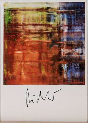 Gerhard Richter, geb. 1932 Dresden, Kunstpostkarte, Bach(1), handsign., ca. 10,5x15 cm