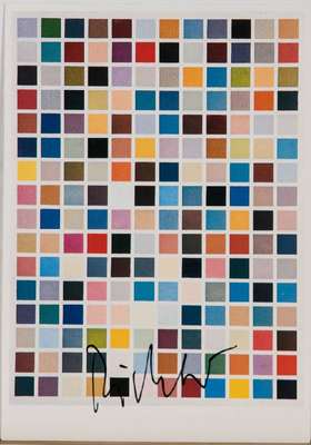 Gerhard Richter, geb. 1932 Dresden, Kunstpostkarte, 192 Farben, 1966, handsign., ca. 10,5x15 cm