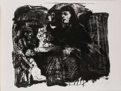 Alfred Hrdlicka, 1928-2009 Wien, Portraitstudie Barbara, Lithographie auf Bütten, handsign., Prägestempel der Griffelkunst, verso betitelt, ...