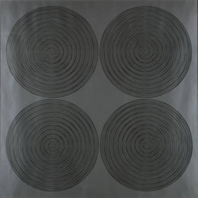 Rudolf Kämmer, geb. 1935 Rudolstadt, Schüler von Ernst Geitlinger, hier: Nr. 21/1971/3, Farbserigraphie in Silber und Schwarz, verso handsign., ...