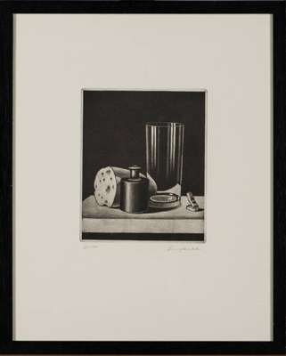 Klaus Langkafel, 1941-2007 Karlsruhe, Stillleben, Konvolut aus 3 Radierungen, je handsign., num., verso dat. 1980, Platte 19x23cm/10x13cm/13x13,5cm, ...