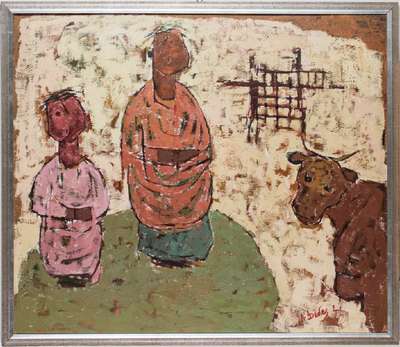 Apostolos Dedes, geb. 1937, Griechischer Expressionist, Acryl/Hartfaser, sign., ca. 85x73cm, Rahmen