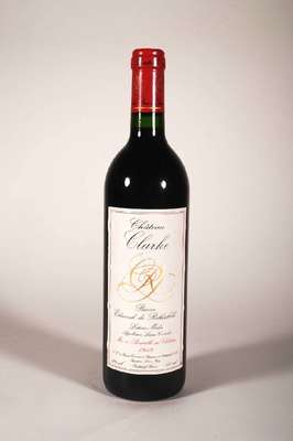 6 Flaschen 1989 Chateau Clarke, Baron Edmondde Rothschild, Listrac-Medoc, je ca. 75 cl, 13 % Vol., Füllstände: je ca. into neck, unverkostet, ein ...