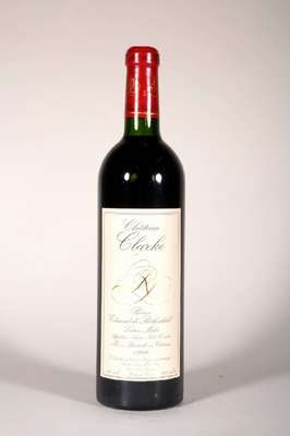 6 Flaschen 1999 Chateau Clarke, Baron Edmond de Rothschild, Listrac-Medoc, je ca. 75 cl, 13 % Vol., Füllstände: je ca. into neck, unverkostet, sehr ...