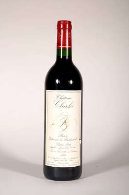 6 Flaschen 1993 Chateau Clarke, Baron Edmond de Rothschild, Listrac-Medoc, je ca. 75 cl, 12,5 % Vol., Füllstände: je ca. into neck, unverkostet, ...