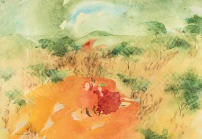 Emese Kudasz, geb. 1943 Ungarn, Borikov, Aquarell, sign., verso betitelt, Blattgr. 28x40 cm, unter Glas gerahmt