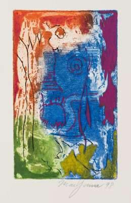 Leonor Maeyama, geb. in Brasilien, Farbradierung, sign., Platte 11,5 x 18,5 cm