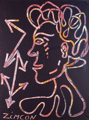 Zimcon, geb. 1938 Hannover, Meisterschüler von A.R. Penck, Portrait Alpha, Acryl/Lwd, sign., ca. 120x90 cm