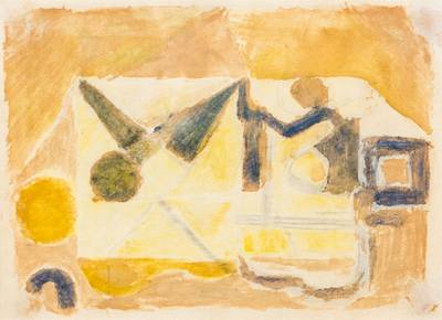 Ida Kerkovius, 1879-1970, Sitzende Figur, Pastell auf Aquarellpapier, verso handsign. und gewidmet, dat. 1967, betitelt, Blattgr. 16,5x22,5 cm, unter ...