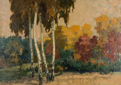 Anton Hanslik, Ludwigshafener Maler Mitte 20. Jh., Spätsommer in der Pfalz, Öl/Lwd, sign.,ca. 53,5x74,5 cm, Rahmen