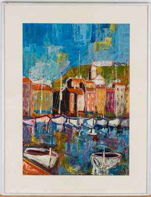 Michel Godjevac, 1896-1982 Ungarn/Frankreich, Öl/Karton, sign., ca. 52x37cm, unter Glas gerahmt, gesamt 70x50 cm