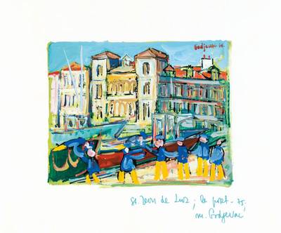 Michel Godjevac, 1896-1982 Ungarn/Frankreich, Öl/Karton, unter Glas gerahmt, ca. 26x32 cm