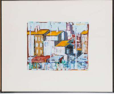 Michael Godjevac, 1896-1982 Ungarn/Frankreich, Öl/Karton, sign., Motiv ca. 26x32cm, unter Glas gerahmt, gesamt 51x61 cm