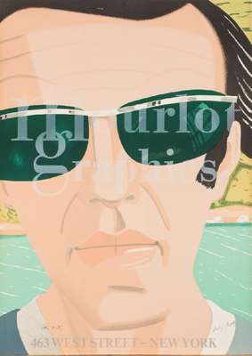 Alex Katz, geb. 1927, Portrait of a poet: Kenneth Koch, Farblithographie auf Bütten, Mourlot graphics, New York 1970, handsign., Blattgr. 75x54 cm