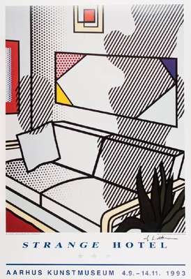 Roy Lichtenstein, 1923-1997, Strange Hotel, Farboffset und Farblithografie, Aarhus Kunstmuseum 1993, handsign., Blattgr. 87x60 cm