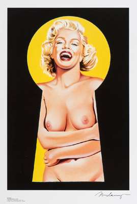 Mel Ramos, geb. 1935, Peek-A-Boo Marilyn III, Farboffset auf Lackpapier, Institut für Kulturaustausch, Tübingen 2010, handsign., Blattgr. 56x41 cm