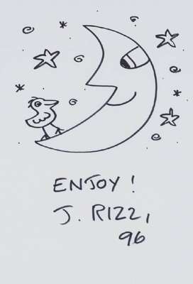 James Rizzi, 1950-2011, Enjoy, Filzstiftzeichnung, sign., dat. 1996, Blattgr.30x21 cm, unter Glas gerahmt, gesamt 45x35 cm
