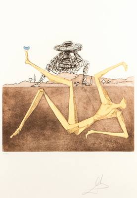 Salvador Dali, 1904-1989, Radierung auf Arches Bütten, aus der Folge Don Quijote, 1980, handsign., num. 48/125, WVZ: Field 80- 1F, Platte 39x43,5 ...