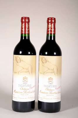 2 Flaschen 1993 Chateau Mouton Rothschild, Pauillac, je ca. 75 cl, 12,5 % Vol., Füllstände: je ca. into neck, unverkostet, hervorragende ...
