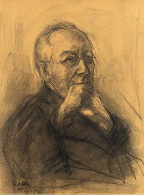 Emil Nolde, 1867-1956, Portrait, Kohlezeichnung auf braunem Karton, handsign., dat. 1903, Blattgr. 56,5x42,8 cm, unter Glas gerahmt, Provenienz: ...