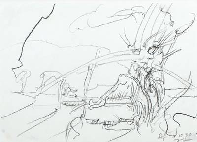 Horst Janssen, 1929-1995, Bleistiftzeichnung auf Papier, Zeichnung aus der Folge "Bobethanien", rechts unten handsign., dat. 11.10.(19)90, ...