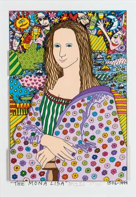 James Rizzi, 1950-2011, 3D-Lithografie, handsign., num. 25/350, unter Glas gerahmt, zzgl. 3 Telefonkarten, unter Glas gerahmt Motiv ca. 26x18 cm, ...