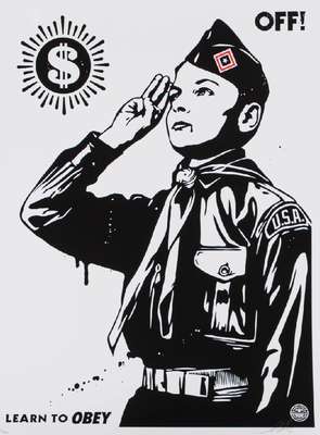 Shepard Fairey, geb. 1970, Off (Learn to OBEY), Siebdruck 2014, handsign., num. 443/450, Blattgr. 61x46 cm