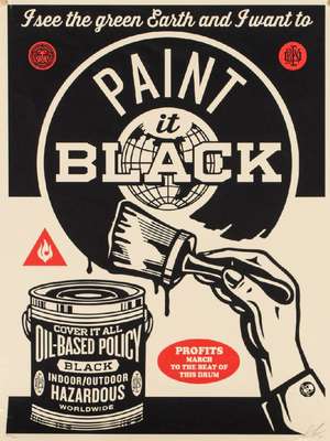 Shepard Fairey, geb. 1970, Paint it Black- Brush, Siebdruck 2014, handsign., num. 254/450, Blattgr. 61x46 cm