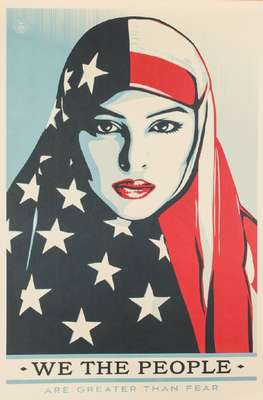 Shepard Fairey, geb. 1970, Konvolut aus 5 Siebdrucken, WE the people, 2017, offene Auflage, Blattgr. 91x61,5 cm, im Handel vergriffen