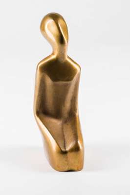 unbekannter Künstler, Bronzeskulptur, poliert, monogram., H. ca. 24 cm