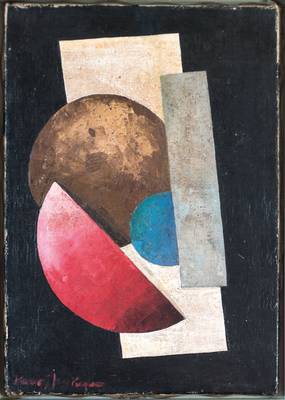 unbekannter Künstler der russischen Avantgarde, abstrakte Komposition, Moskau 20ger Jahre, links unten unleserlich bezeichnet, ca. 55x40 cm, Rahmen, ...