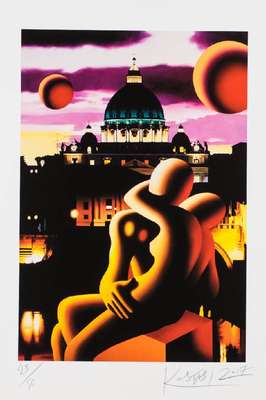 Mark Kostabi, geb.1960, We are the universe,3D-Lithografie, handsign., dat. 2017, num. 23/30, Motiv ca. 45x31 cm