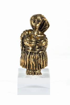 Luciano De Tommaso, geb. 1973 Udine/Italien,Bronzestatuette auf Plexiglassockel, sign., Figur 17,5 cm, mit Sockel 23x9,5 cm