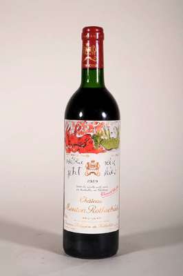 1 Flasche 1989 Chateau Mouton Rothschild, Pauillac, ca. 75 cl, 12,5 % Vol., Füllstand: top shoulder, unverkostet, sehr guter Erhaltungszustand, in ...