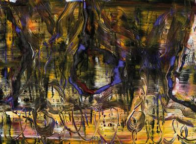 Dietmar Brixy, geb. 1961 Mannheim, Acryl/Papier, sign., ca. 28x38 cm, unter Glas gerahmt, gesamt 40x50 cm