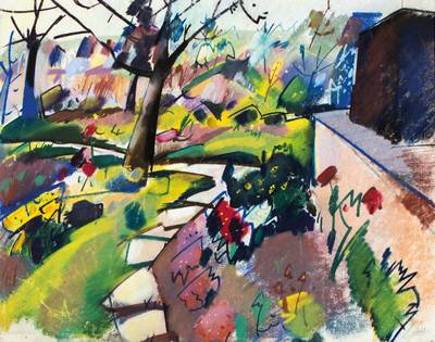 Otto Herbig, 1889-1971, Landschaft, Pastell/Papier, signiert, Rahmen, ca. 75x85 cm