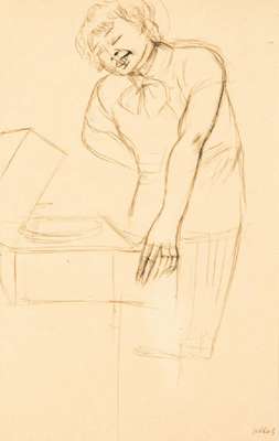 Karl Hubbuch, 1891-1979, Grammophon, Tuschezeichnung, Signaturstempel, Blattgr. 41x26 cm