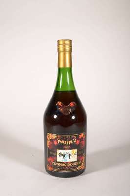 1 Flasche Maxim´s Cognac Bouron, ca. 75 cl, 40% Vol., Abstand zwischen Kapsel und Cognac: ca. 4,5 cm, sehr guter Erhaltungszustand, unverkostet, ...