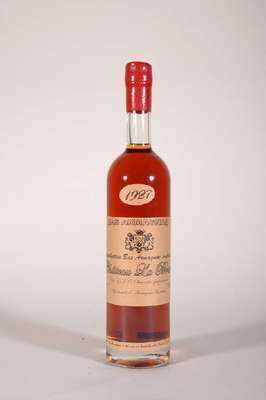 1 Flasche 1927 Chateau La Brise Bas-Armagnac , ca. 70 cl, 43% Vol., Füllstand: ca. into neck, unverkostet, sehr guter Erhaltungszustand, 1984 in die ...