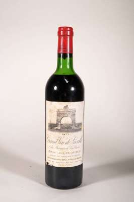1 Flasche 1975 Grand Vin de Leoville du Marquis de las Cases, Saint-Julien, ca. 73 cl, Füllstand: ca. upper mid shoulder, unverkostet, Etikett ...