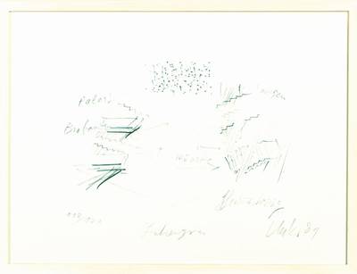 Günter Uecker, geb. 1930, Lohengrin - Der Hochzeitszug, Entwurfszeichnung, dritte Fassung, II. Akt, Offset-Lithografie, handsign., num. 112/120, ...